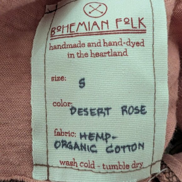 Small Desert Rose Bohemian Folk Long Sleeve Reversible Wrap Top with Flaws - Picture 3 of 7